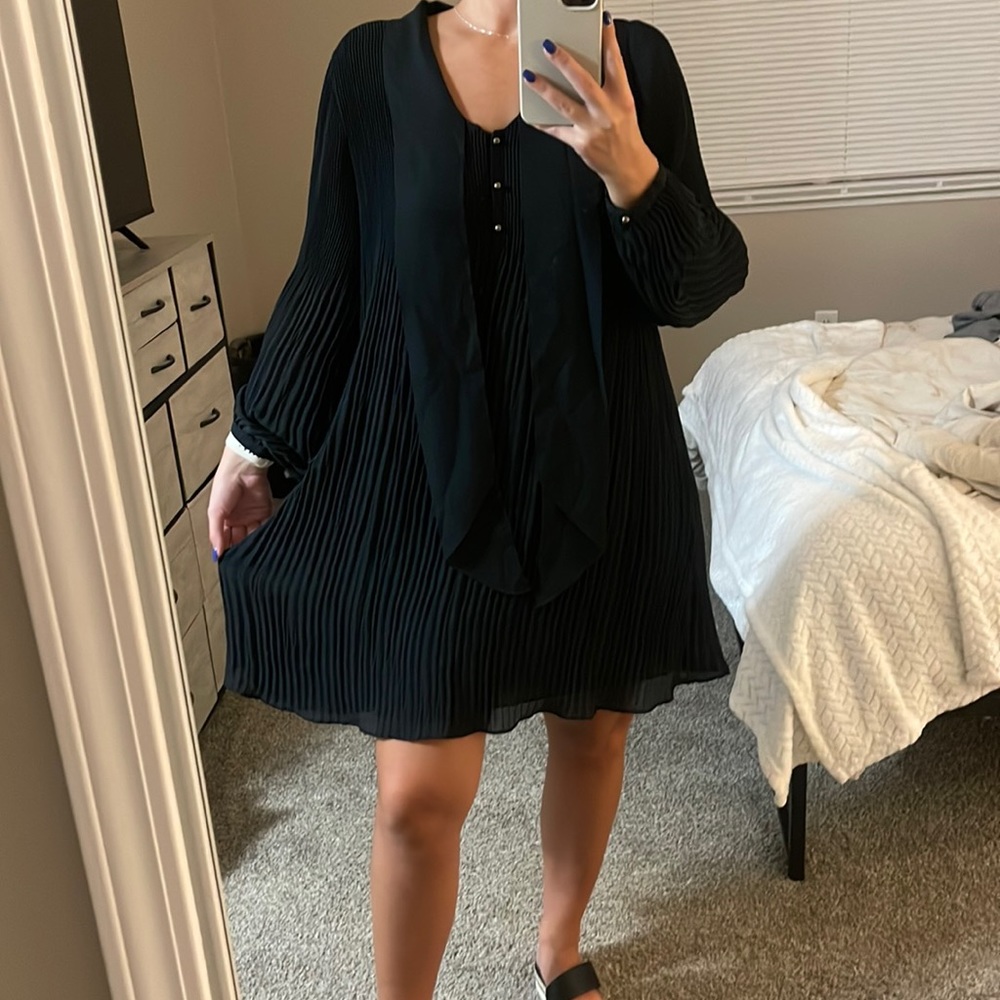 Ann Taylor Loft Ruffle Button Dress